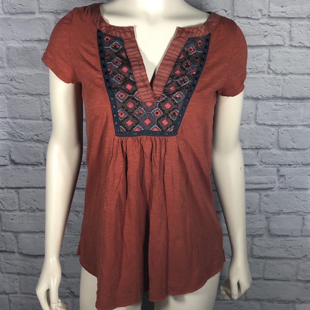 Anthropologie Burnt Orange Blouse